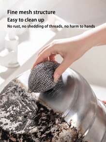 1pc Stainless Steel Scourers - Rust-Resistant Scrubbers For Effortless Cleaning Of Dishes, Pans, And Ovens