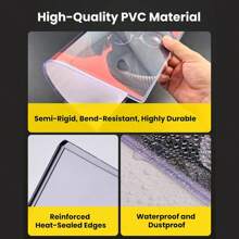 10 piezas de protectores de PVC semi-rígido transparente en funda de plástico duro para fotos, carteles, documentos e impresiones - transparente - Ver 3
