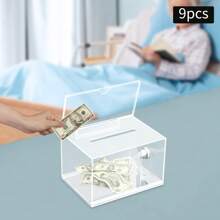 SENDERPICK 9* Donation Boxes Donation Box, Clear Acrylic Box, Suggestion Box - Clear - View 11