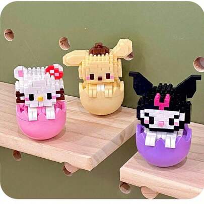 Mi Melody Kulomi Hello Kitty Taza de construcción de bloques es un lujoso juguete de modelo de juego para niños, adecuado para juegos de rompecabezas y anime DIY para niños y niñas, decoración de escritorio para amantes de los bloques de construcción, útiles escolares, y también adecuado como regalo de Navidad y cumpleaños. Juguetes de personajes de anime para niños y niñas