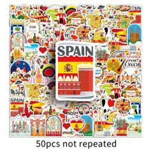 50Pcs Cute Spain/Brazil Craft Supplies & Stickers, Passionate Urban Civilization Scenic Symbols, Cartoon Graffiti Waterproof Stickers, Outdoor World Travel, Scrapbook Stamps/Stickers, Spring, Anime Posters, Holiday Decors/Valentine's Gifts, Fashion Love For Gifts Phones Laptops Notebooks, Handmade Art Decorations