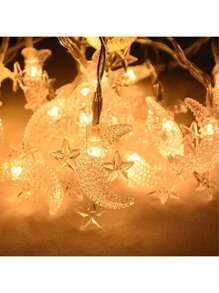 1Pc Warm Color LED Waterproof Star Light String, Full Sky Star String Light Battery Powered -1.5m 10LED/2m 20LED/3m 20LED, Suitable For Decorating Trees For Weddings, Camping, Birthday Parties, Home Terrace Decoration Lights, Best Gifts For Birthdays, Gardens And Balconies, DIY Walls