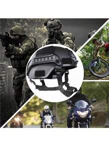 Casco táctico Airsoft Paintball Mich 2001 con NVG y rieles laterales, casco de paintball táctico ajustable para protección militar, casco táctico militar Airsoft Paintball protector de cabeza con soporte para cámara de acción de visión nocturna