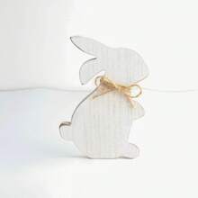 3 Pcs Easter Bunny Table Wooden Signs With Rope Easter Spring Wooden Tiered Tray Decor Rabbit Tabletop Party Centerpiece Signs Spring Decorations For Home Dining Room Desk Office Gifts Birthday Graduation - White - View 7