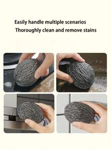 1pc Stainless Steel Scourers - Rust-Resistant Scrubbers For Effortless Cleaning Of Dishes, Pans, And Ovens