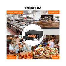 mteryoing Home Electric Pizza Oven, 1100W Commercial Pizza Oven Countertop, Stainless Steel Electric Pizza Oven, Indoor Pizza Maker With Crumb Tray, Timer, Single Deck Layer Pizza Cooker For Home Restaurant - US A Type Plug(110-127V) - View 7