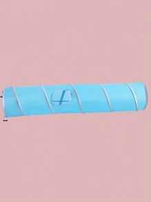 1pc Foldable Cat Tunnel With Bell Ball And Plush Ball, Self-Playing Cat Toy - Blue - View 5