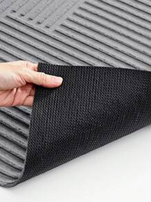 1pc Grey Striped Geometric Vintage Doormat, Modern Style All-Season Entrance Mat Made Of Polyester, Fade-Resistant, Low Profile, Non-Slip, Easy To Clean, Suitable For Patio, Indoor, Outdoor, Corridor, Garden Decor, Thick Entryway Decor Bathroom Kitchen Decor - Grey - View 10