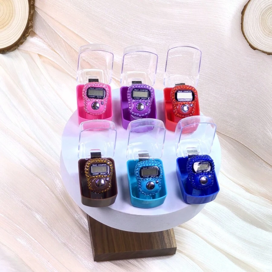 1pc Digital Ring Counter, Convenient Digital Display Ring Counter, Suitable For Stress Relief, Prayer, Exercise, Yoga Counting, LED Finger Ring Counter - Multicolor - View 1