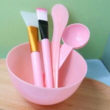 5pcs Mask Bowl Set, DIY Spa Face Mask Plastic Large Bowl, Stick, Silicone Brush, Beauty Tools - Multicolor - View 11