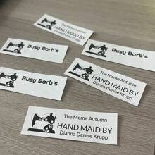 Customizable 50-200 Polyester Fiber Plastic Personalized Sewing Labels For Company Shops And Clothing. Washable, Suitable For Clothing Studios, Men's And Women's Clothing Collars, Name Fabric White Labels, Multi-Color Designs, Exquisite Embroidered Personalized Handmade Labels, Suitable For Clothing, Bags, Dresses, T-Shirts, Hats, Scarves, School Uniforms, Bed Sheets, Socks, School Bags, Etc. Highly Decorative, Reusable, Multifunctional, Fashionable And Exquisite, High Quality, Customizable, Personalized, Unique, Suitable As Gifts For Her, Boyfriend, Girlfriend, Father, Mother, Family, Friends, Son, Daughter, Students, Employees, Children, Offices, Tea Rooms, Schools, Homes, Etc. - White - View 7