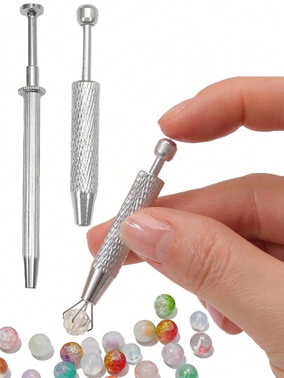 beadia 4-Claw Jewelry Bead Holder Picking Tool Diamond Gem Claw Holder Tweezers Gripper Alloy Body Piercing Tool