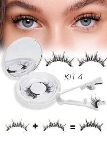 1 套磁性睫毛，带磁性夹，外观自然，可延长，无需胶水，易于安装和拆卸，可重复使用，配有收纳盒 - 濃密款 - 查看 13