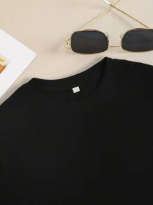 Women'S Round Neck Printed T-Shirt - Black - View 3