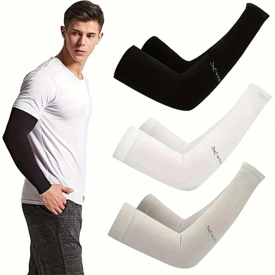 1 a 5 pares Mangas calentadoras con protección solar UV para brazos, cubiertas para brazos para mujer deportes, carrera, pesca, ciclismo, esquí