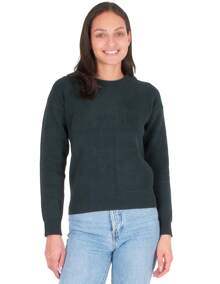 Generra | Suéter Liso con Cuello Redondo para Dama - Verde Oscuro - Ver 1