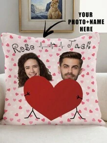 1 capa de almofada personalizada com nome/foto impressa, presente de aniversário de casamento para casal, decoração para casa, impressão de um lado, sem enchimento. 1 capa de almofada personalizável, capa de almofada personalizada faça você mesmo, decoração para casa, capa de almofada quadrada para casamento, animal de estimação, bebê, dia das mães, presente impresso, amor, macia, personalizada, única, presente ideal personalizado para ele/ela, namorado, namorada, pai
