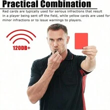 1set Soccer Referee Flag Set,Football Linesman Flags,Red Yellow Cards With Notebook And Pencil,Referee Whistles With Lanyard, For Sports, Soccer, Football, Basketball