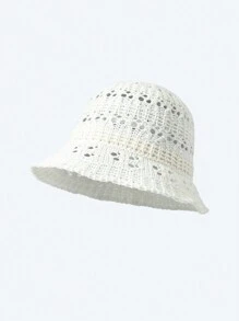 Swim Mod 1pc Women's Solid Color Woven Straw Beach Hat, Hollow And Breathable, Minimalist And Fashionable, Suitable For Beach, Sun Protection, For Spring/Summer - A - View 21