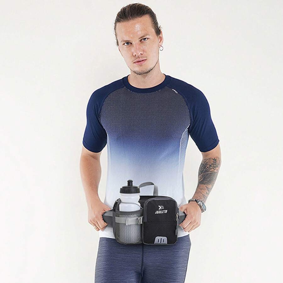 Gürteltasche, Sport-Gürteltasche aus Nylon mit großem Fassungsvermögen, Laufgürtel mit Aufbewahrung für Wasserflaschen, Multifunktionale Wasserflaschen-Hüfttasche,Wasserdichte Outdoor-Sport-Hüfttasche, für Outdoor-Sportarten, Laufen, Camping, Wandern, Bergsteigen