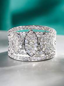 1 PC Gorgeous Cubic Zirconia Ring For Women For Wedding Engagement Anniversary Party Jewelry Valentine's Day Gift,Mom,Mother,Mother's Day,Gift - 1# - View 11