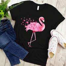 Cute Flamingo I Love You ASL T-Shirt, Sign Language Shirt, Flamingo Lover Tee, Cute Flamingo Shirt, Deaf Pride Tee, Sign Language Gift - Black - View 1