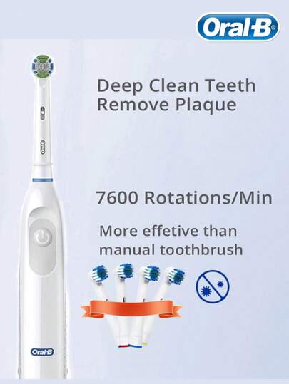 Oral-B Oral B Rotations-Elektrische Zahnbürste DB5010/DB400 mit AA-Batterie, 9600 U/min, Querschnittsbürste für Zahnreinigung, mit Ersatzbürstenköpfen
