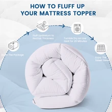 JustLet Extra Thick Mattress Pad Cover With 8-21 Inch Deep Pocket, Overfilled With Polyester For Back Relax, Breathable Quilted Fitted Design - 白色 - 查看 9