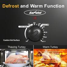 Sunvivi Electric Turkey Rotisseries And Roasters Oven With Visible Glass Lid, Black - Black - View 5