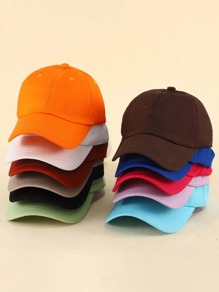 1pc Bright Solid Color Baseball Cap For Kids, Suitable For Boys & Girls, Daily Outfit, Spring/Summer/Autumn - 1PC - View 1