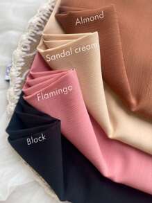1pc Plain Pleated Chiffon Scarf, Women's Daily Headscarf, Women's Dress Accessory - Solid Color - View 10