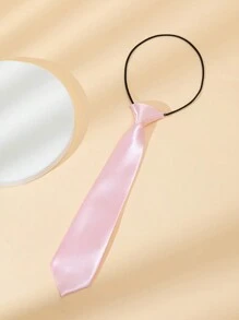 时尚纯色儿童领带，男孩女孩简约预系领带，适合派对、表演、学生制服