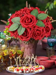 6 件装人造花 3.15 英寸逼真泡沫玫瑰假玫瑰带茎适用于 DIY 婚礼花束新娘送礼会中心装饰花艺布置派对桌家居装饰