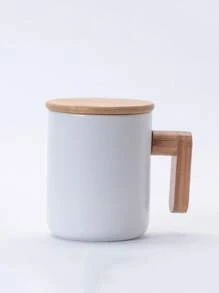 1 Peça Caneca de Café Personalizada, Caneca de Cerâmica Personalizada com Alça de Madeira, Presentes Engraçados, Caneca de Cerâmica com Tampa, Presentes de Aniversário para Mãe, Dia dos Namorados para Ela, Presente para os Melhores Amigos dos Pais, Presente de Casamento Aniversário