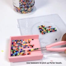 Pana-beads 迷你保险丝珠镊子套装、哈马珠镊子保险丝和 Perler 珠、串珠用品、串珠和珠宝制作、保险丝珠像素拼图铁熔化珠用于 DIY、DIY 工艺熔化珠用于珠宝制作、像素艺术和拼图