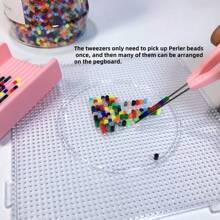 Pana-beads 迷你保险丝珠镊子套装、哈马珠镊子保险丝和 Perler 珠、串珠用品、串珠和珠宝制作、保险丝珠像素拼图铁熔化珠用于 DIY、DIY 工艺熔化珠用于珠宝制作、像素艺术和拼图