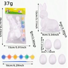 复活节DIY手绘兔子装饰可爱玩偶涂鸦泡沫仿真蛋套装餐桌装饰小装饰玩偶卡通兔子娃娃可爱复活节彩蛋节日装饰可爱兔子复活节卡通兔子新款兔子复活节娃娃玩具娃娃彩虹兔可爱玩偶母亲节礼物