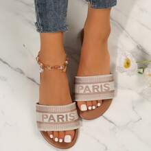 Women's Open-Toe Slippers Beach Flip Flops - Comfortable Embroidered Flats For Summer - trắng - Xem 6