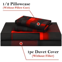 2/3 Pcs Cool Technology Digital Printing Material Quilt Cover Set Four Seasons Product , Red And Blue, Four Sizes(Twin,Full,Queen,King) (1 Quilt Cover + 1/2 Pillowcase, Without Filling)
