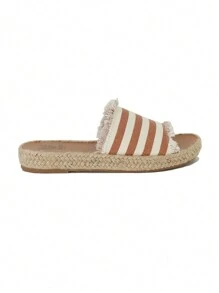 Women's Platform Sandals Slip-On Sandals Espadrille Slides Bohemia Sandals Summer Open Toe Sandals Camping Beach Vacation Slide Shoes - Camel - View 2