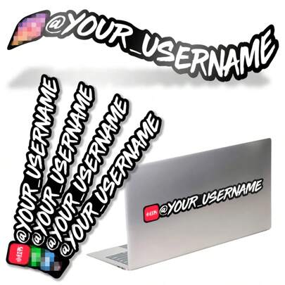 Anpassade klistermärken för webbplatsadress, användarnamn, varumärke, bilklistermärken för sociala medier, presentetiketter, personliga för dig! Typsnitt/färg/logotypalternativ/@symbolval, multifunktionell, dekorativ, bokstav, snygg, mjuk, modern, färgglad, kawaii, bedårande, söt, avslappnad, anpassad, personlig, unik, anpassad, babypresenter, perfekta presenter till honom, perfekta presenter till henne, son, dotter tillbaka till skolan