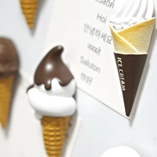 1pc Ice Cream Fridge Magnet, Realistic Food Magnetic Sticker, 3D Dessert Refrigerator Decor, Cute Home Decoration, Stationery, Kitchen Accessories, Blackboard Magnets, Office Magnetic Decoration