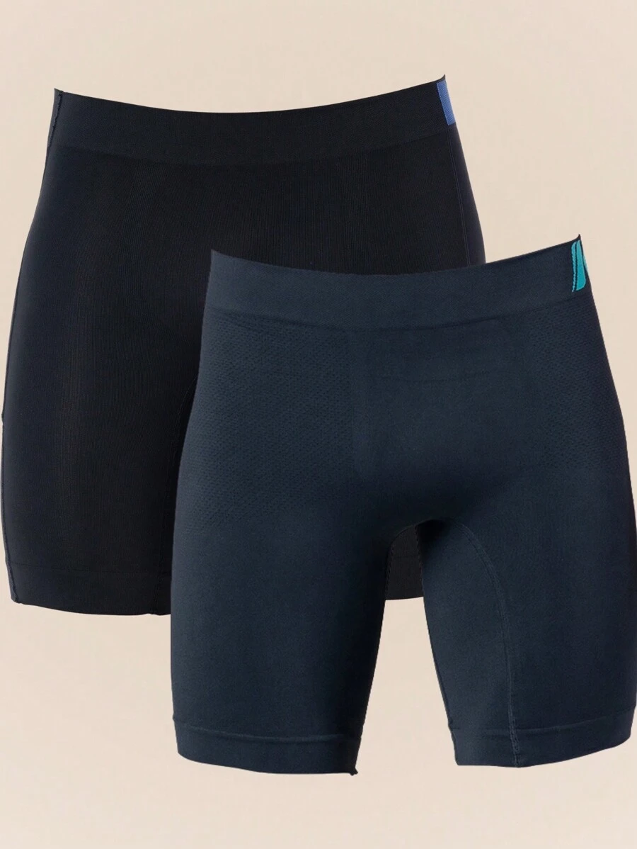 Keeper Kit 2 High Performance Seamless Thermal Sports Bermuda Shorts Resistant To Chafing For Men - 1 - 黑色和 1 - 鉛灰色 - 查看 1