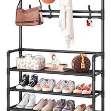 HuaTang Buena Calidad Estante para Zapatos de Gran Espacio, Gabinete de Almacenamiento con Soporte para Estante para Zapatos, Entrada de 4,5 Niveles, Zapatero Negro - Multicolor - Ver 3