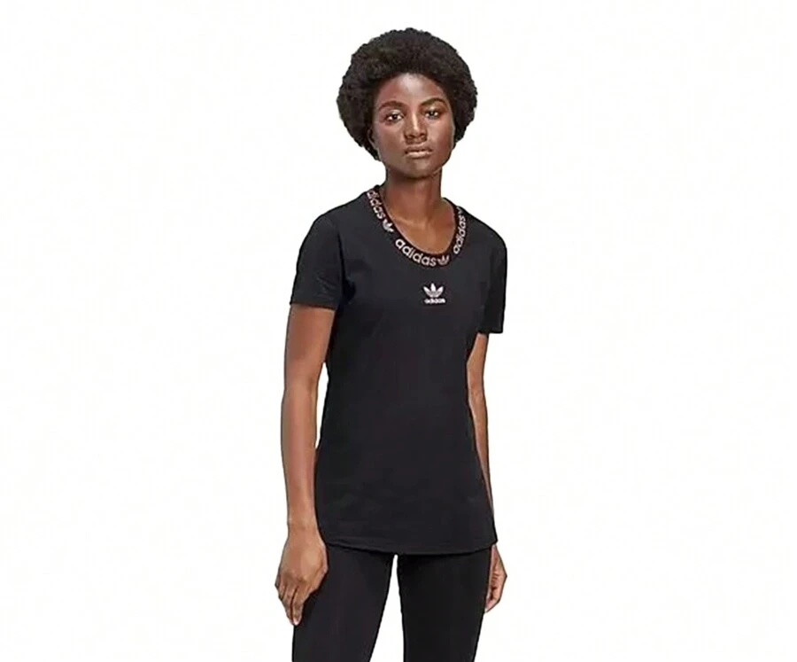 Adidas Originals Boyfriend Scoop Womens Active Shirts & Tees - Black/Blush - View 1