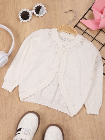 少女镂空七分袖披肩上衣，轻盈休闲开衫毛衣外套，春夏秋季