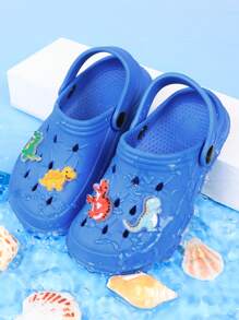 Fashionable Versatile Kids Fluorescent Dinosaur Accessory Clogs, Lightweight Suitable For Outdoor Wear - Royal Blue - View 4