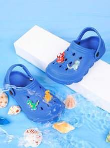 Fashionable Versatile Kids Fluorescent Dinosaur Accessory Clogs, Lightweight Suitable For Outdoor Wear - Royal Blue - View 5