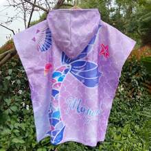 Toallas con capucha para la playa - Toalla de baño para niños pequeños, toalla de playa tipo poncho para niñas, de secado rápido, suave y ligero, con diseños de sirenas, pandas, flores, unicornios, flamencos, flores, palmeras y arcoíris, ideal para bodas de verano, decoración del baño y vuelta al colegio