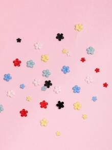 Accesorios de arte de uñas en forma de media luna con perlas blancas en caja, accesorios semicirculares diarios para uñas, material de resina tridimensional DIY